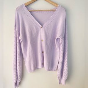 Banana Republic Cardigan V Neck Reversible Sweater Coat Lilac
